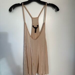 BCBG Beige Striped Sleeveless Top